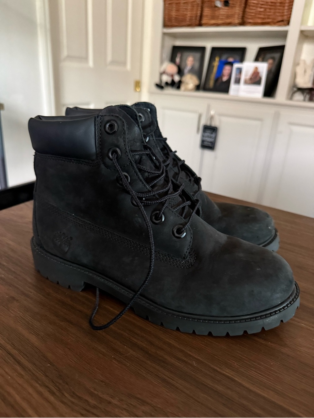 Timberland women’s Black Lace-Up Nubuck Work Boots